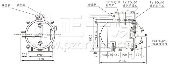 圓形靜態(tài)真空干燥機結(jié)構(gòu)示意圖